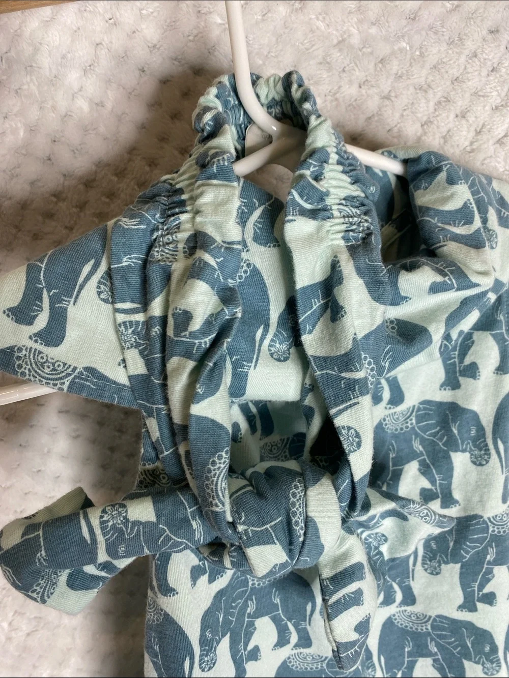 kate quinn Mint and Blue Elephants Print Dress with matching headband